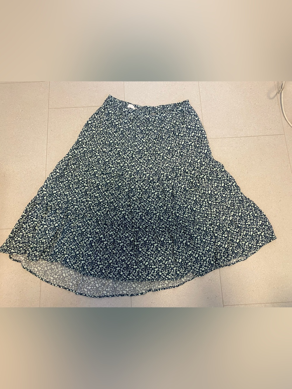 Carve Designs Green and White Floral Circle Skirt
